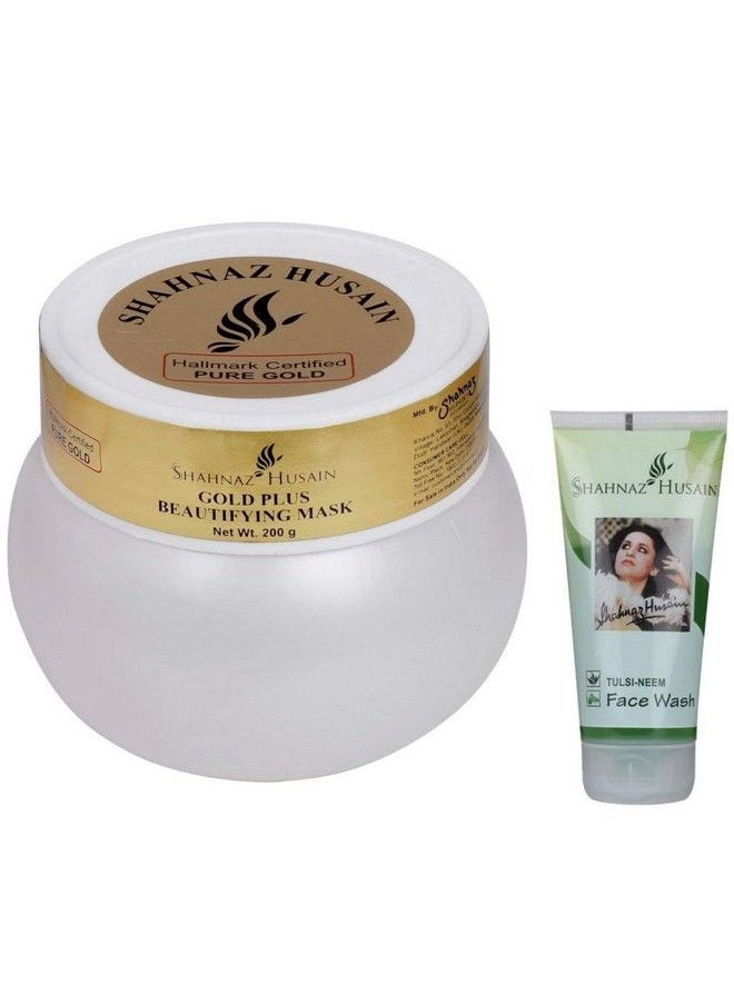 Shahnaz Husain - Gold Beautifying Mask 200Gm And Tulsi Neem Face Wash 50Gm - Image 1