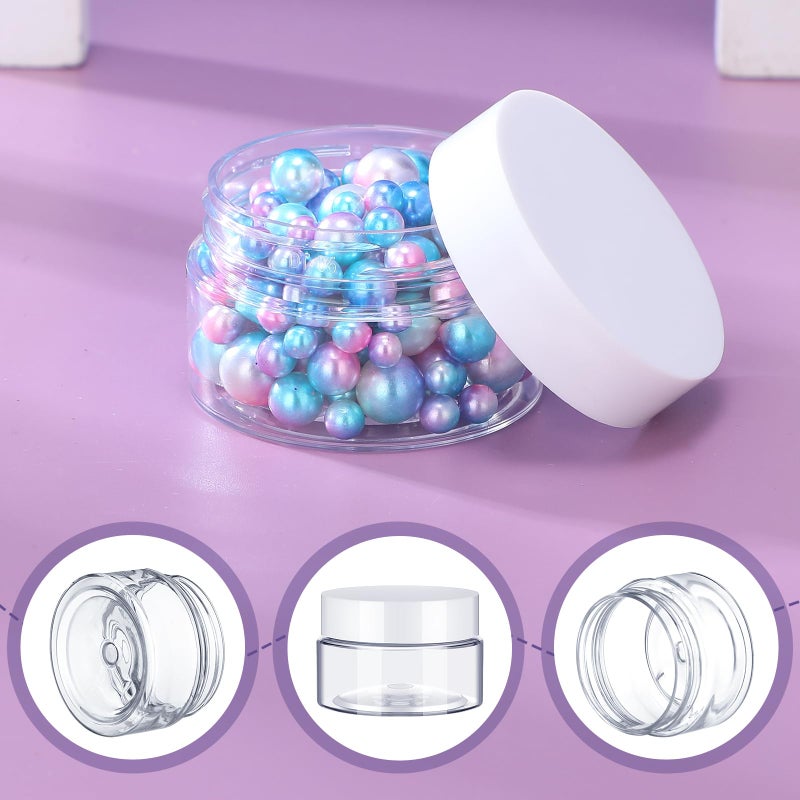 SATINIOR 6 Pack 3 oz Plastic Jars Containers with Lids Wide-mouth Refillable Leakproof Reusable Round Empty Jars for Travel Cosmetic Dry Food Spice Candy Cookie Home Kitchen Organizing(White) - Image 4