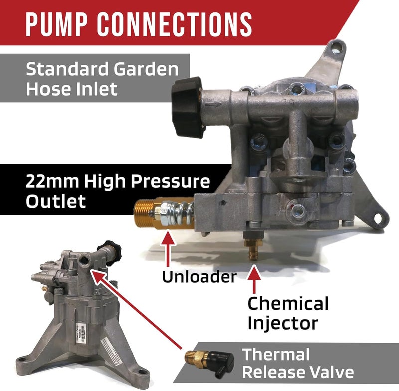 Himore Pressure Washer Water PUMP Excell VR2500 VR2522 VR2530 Troybilt 020486 & More - Image 5