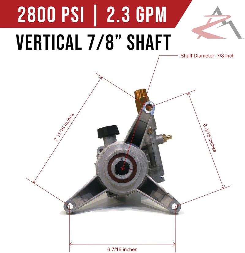 Himore Pressure Washer Water PUMP Excell VR2500 VR2522 VR2530 Troybilt 020486 & More - Image 2