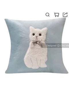 Embroidered Rabbit Pillowcase Velvet Plush Cute Pillowcase Model Room Live Sofa Rectangular Cushion Light blue new cat