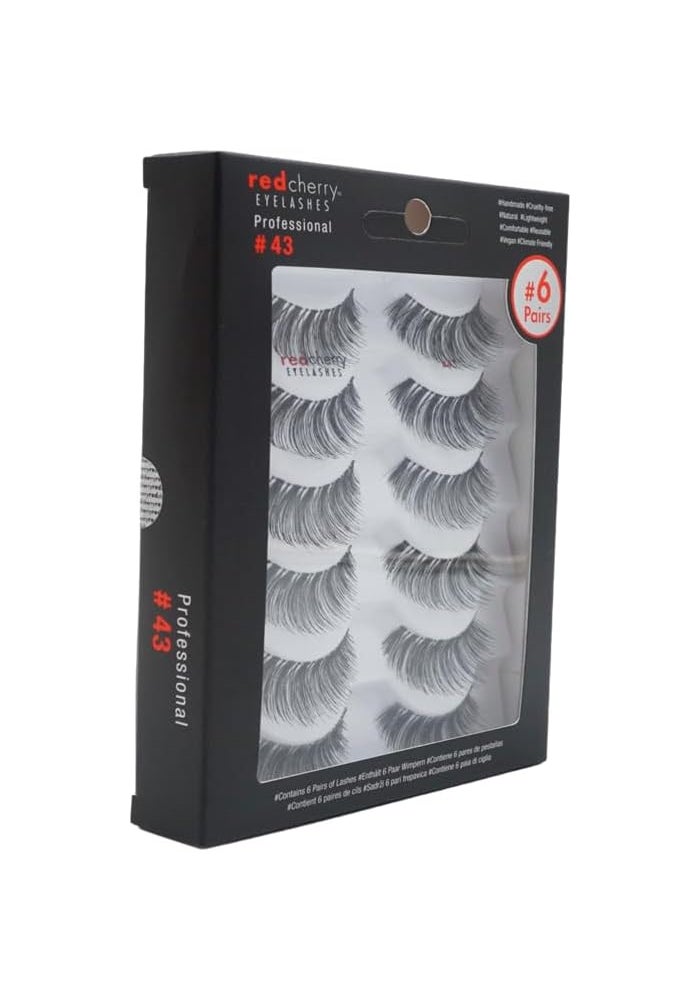 Red Cherry False Eyelashes #43 - 6 Pack of 100% Human Hair Lashes - Image 3