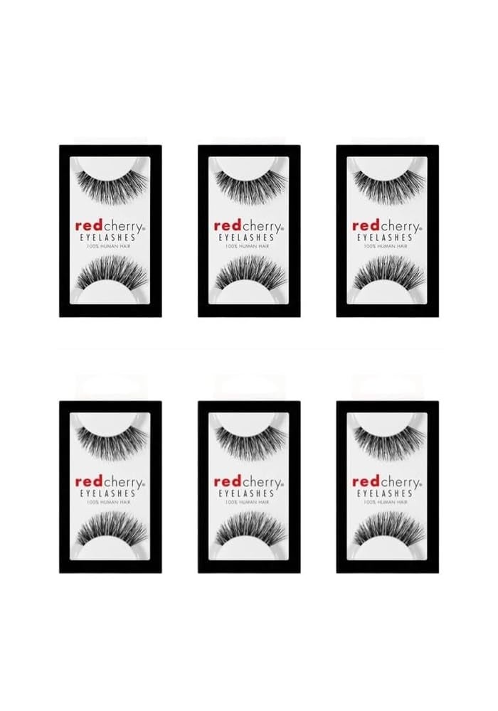 Red Cherry False Eyelashes #43 - 6 Pack of 100% Human Hair Lashes - Image 1