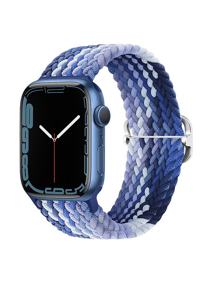 Sthxyfaith Bands Compatible with Apple Watch 45mm/44mm/42mm iWatch SE2 SE Series 9/8/7/6/5/4 Strap, for Men Women Braided Solo Loop Replacement Band, Waterproof Sweat Resistant and Breathable, Blueberry Color - Image 1