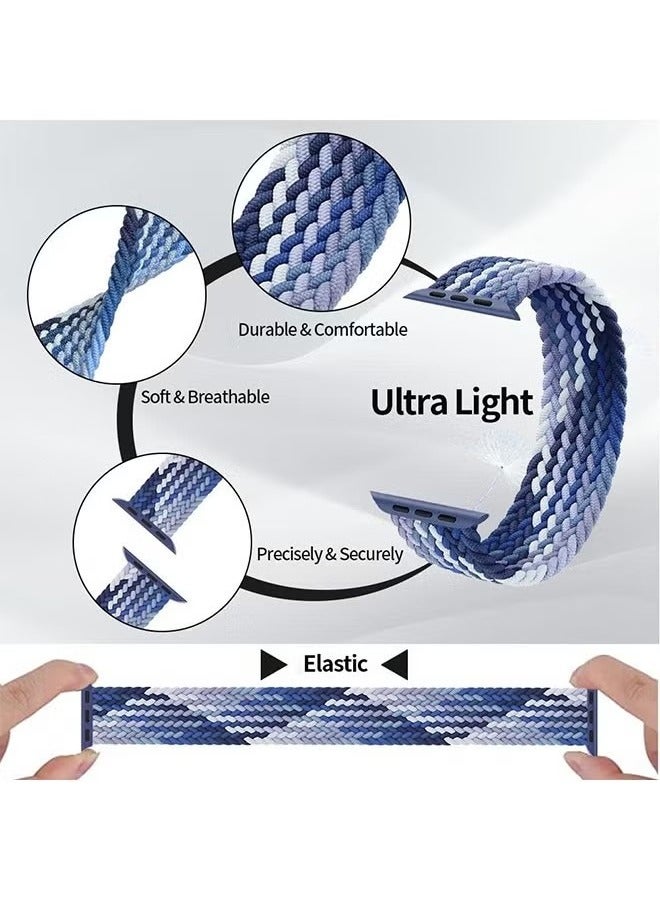 Sthxyfaith Bands Compatible with Apple Watch 45mm/44mm/42mm iWatch SE2 SE Series 9/8/7/6/5/4 Strap, for Men Women Braided Solo Loop Replacement Band, Waterproof Sweat Resistant and Breathable, Blueberry Color - Image 3