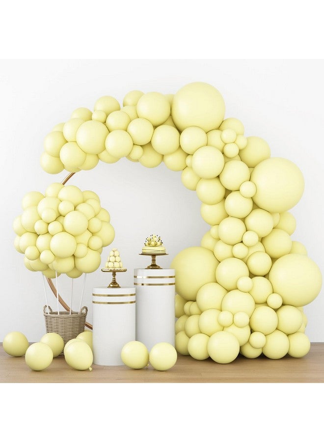 RUBFAC 129pcs Pastel Yellow Balloons Different Sizes 18 12 10 5 Inches Light Yellow Balloons for Happy Birthday Wedding Anniversary Baby Shower Garland Arch Party Decoration - Image 1