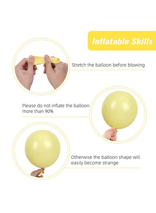 RUBFAC 129pcs Pastel Yellow Balloons Different Sizes 18 12 10 5 Inches Light Yellow Balloons for Happy Birthday Wedding Anniversary Baby Shower Garland Arch Party Decoration - Image 3