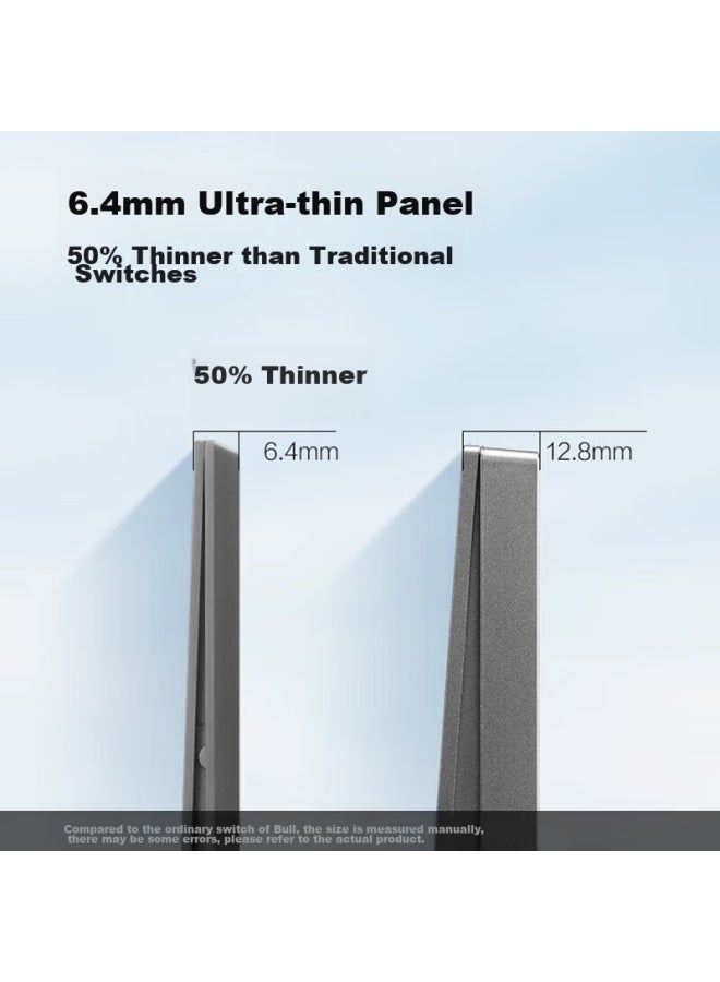 Bull Switch Socket G57 Butterfly Ultra-thin Series, Single-pole Double-throw Switch, Large Panel Switch G57k112, Distant Mountain Gray - Image 2