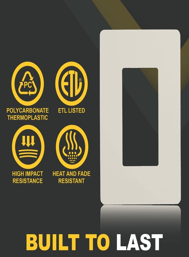 Faith 1-Gang Decorator Screwless Wall Plates Child Safe Outlet Covers, 4.68"H x 2.93" L, Fits GFCI, USB Receptacle, Dimmers, and Lighting Controls, ETL Listed, Light Almond - Image 2