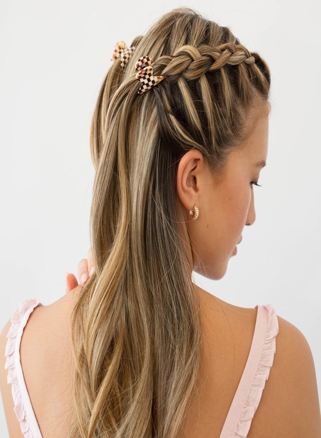 France Luxe French Hair Clip for Thin or Short Hair, Mini Couture Claw Clip for Women, Strong No Slip Hold, Gentle Grip, Lightweight, Checkered Ivory Tortoise | France Luxe - Image 3