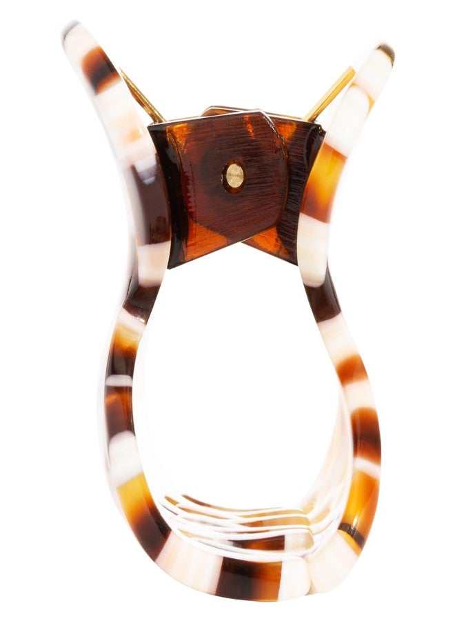 France Luxe French Hair Clip for Thin or Short Hair, Mini Couture Claw Clip for Women, Strong No Slip Hold, Gentle Grip, Lightweight, Checkered Ivory Tortoise | France Luxe - Image 4