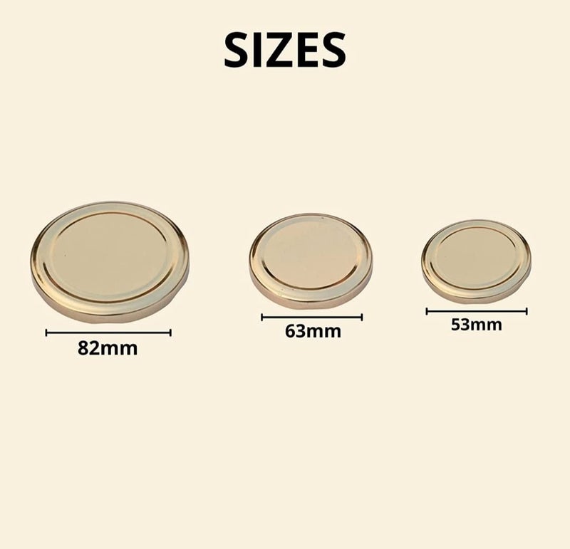 Pure Lids India Glass Jar Lids Only 63 mm For 63 mm Mouth Jars Rustproof Leak Proof Airtight Metal Cap Gold 6  - Image 5