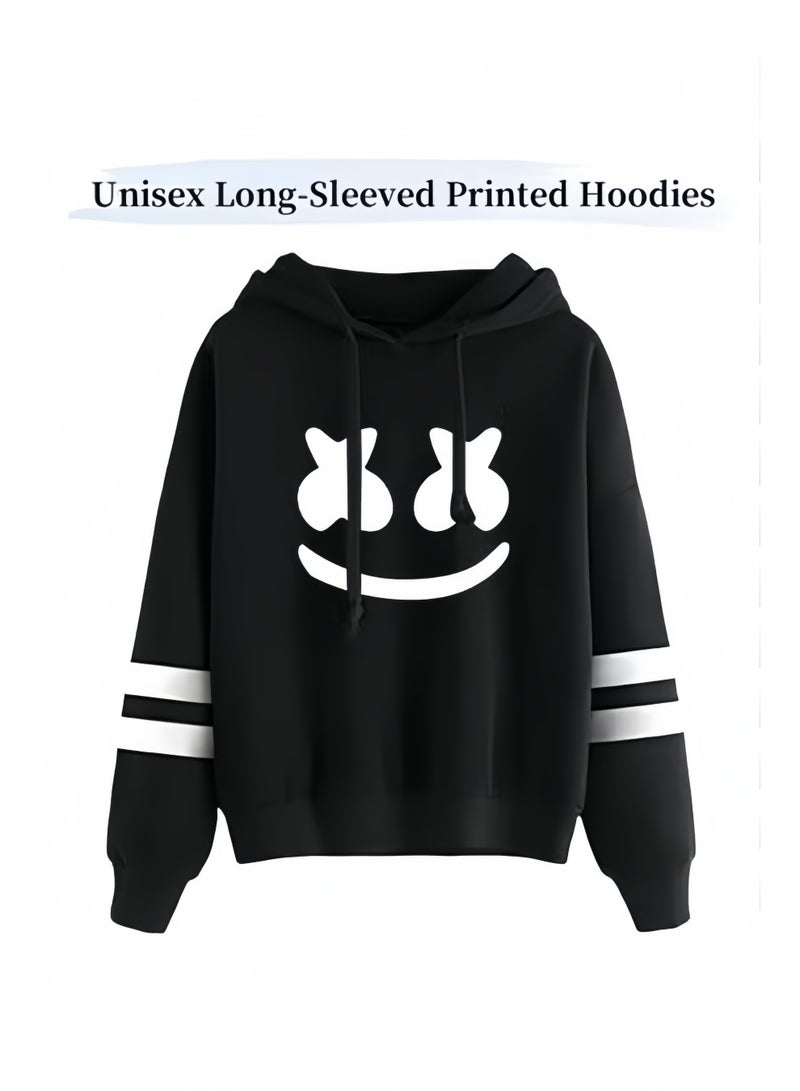 هالامودو هوديات بأكمام طويلة مطبوعة للجنسين بلوزات بأكمام طويلة مطبوعة بلوزات كاجوال بلوزات رياضية ناعمة أزياء شبابية بأربطة للارتداء اليومي ﻿ - Image 1