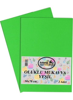 Corrugated Cardboard 50 x 70 cm 2 Pieces Green