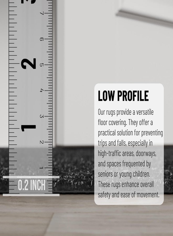 Ottomanson 2' x 5' Hallway Runner with Scraper Pile Extra Durable Non-Slip Rug Mat for Indoor & Outdoor Use - Ideal for Kitchen, Entryway, Patio & Garage - High-Traffic Carpet, Black - Image 5