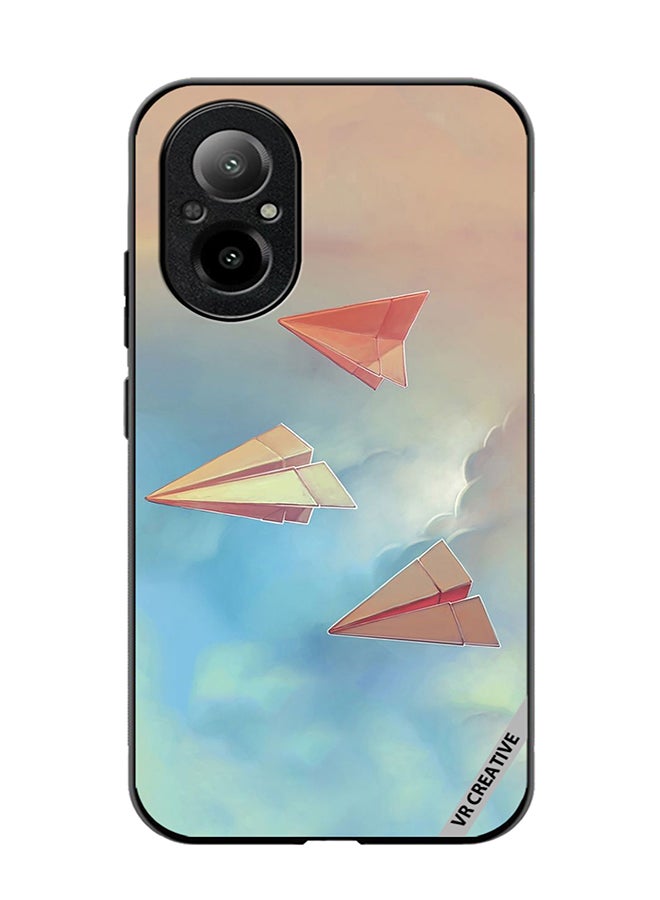 VR CREATIVE Protective Case Cover For Realme C67 4G Paper Plane Design  Multicolour - Image 1
