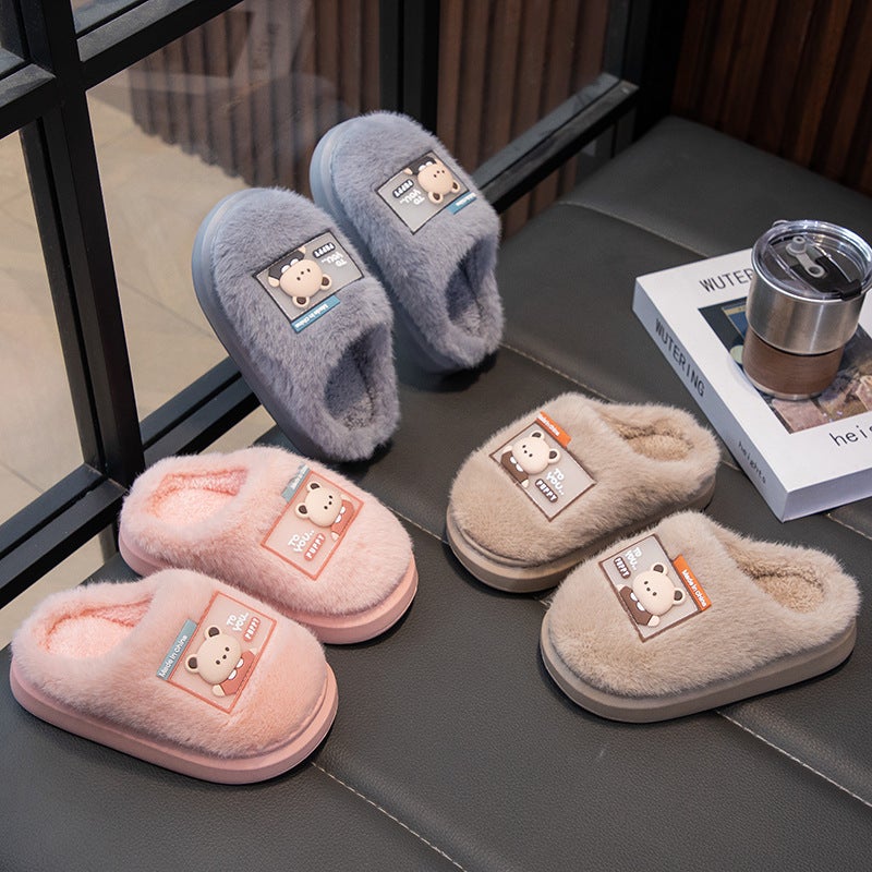 Children'S Cotton Slippers Boys Indoor Home Boy Cartoon Baby Warm Non-Slip Soft Bottom Slippers Girls - Image 5