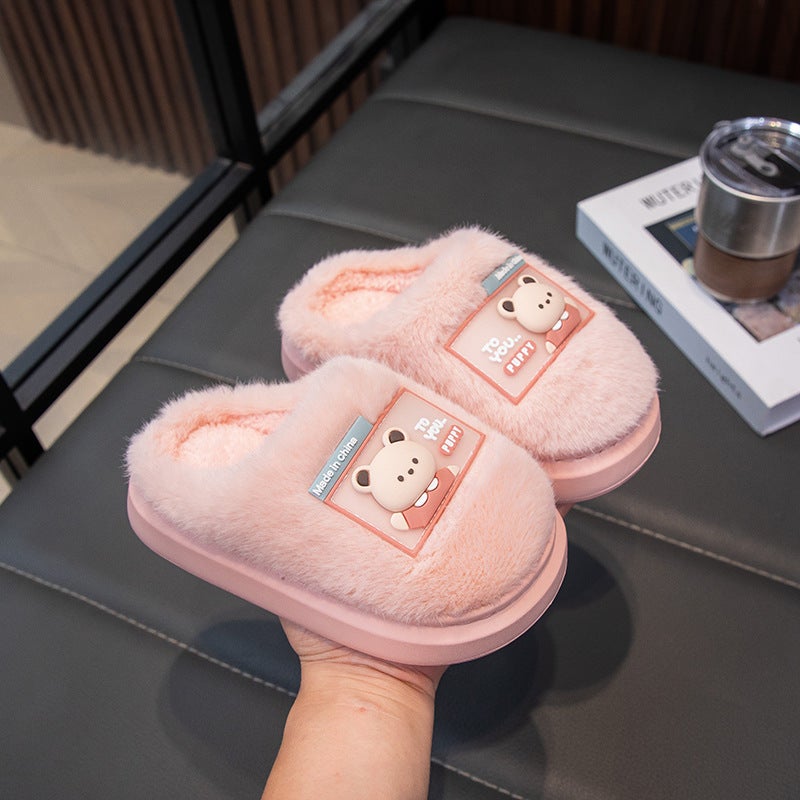 Children'S Cotton Slippers Boys Indoor Home Boy Cartoon Baby Warm Non-Slip Soft Bottom Slippers Girls - Image 1