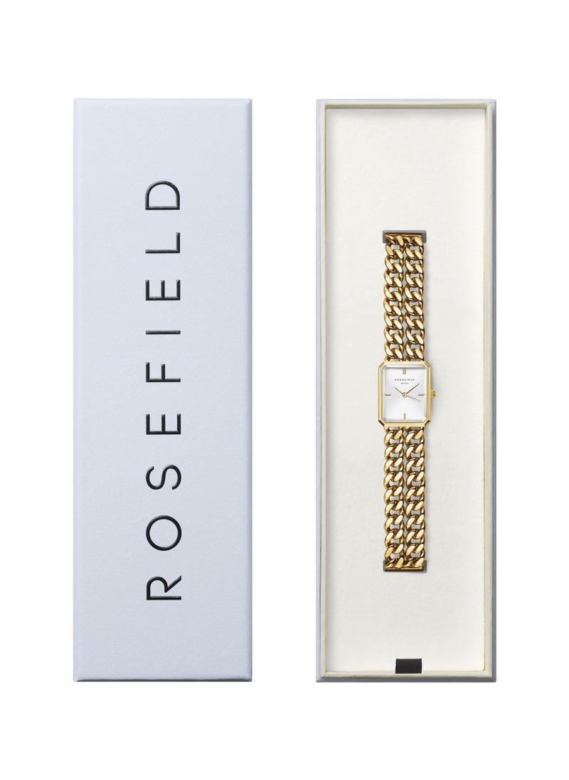 RoseField Rosefield Octagon XS Double Chain Studio Edition White Gold Women Watch - SWGSG-O76  - Image 4