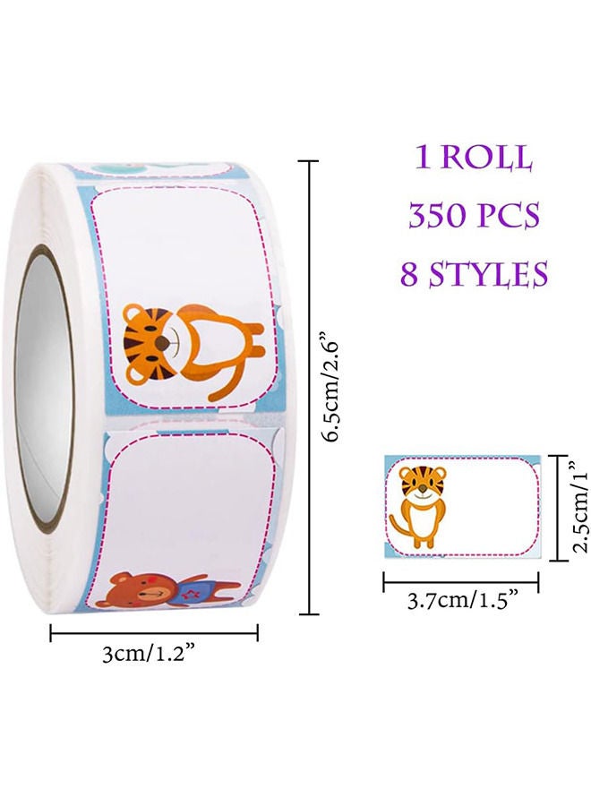 Depend 2 Roll 700 PCS Name Tag Stickers Animal Roll Adhesive Labels Name Badge Personalized Border Stick on Kids Clothes Desk Box Mailing Teachers Nursery Office School Home Supplies - Image 2