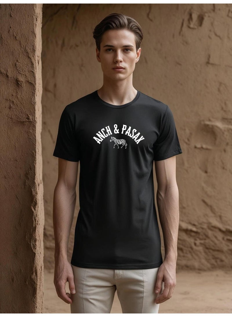 Anch & Pasax The Zebra Elegance –signature logo - T-Shirt for Men & Women | Available in Regular Fit | iconic logo | 100% Premium Cotton | Designed in UAE | 200 GSM | Soft Feel | Breathable | Mood-Based Daily Wear | Casual Essential | Unisex Designs - Image 4