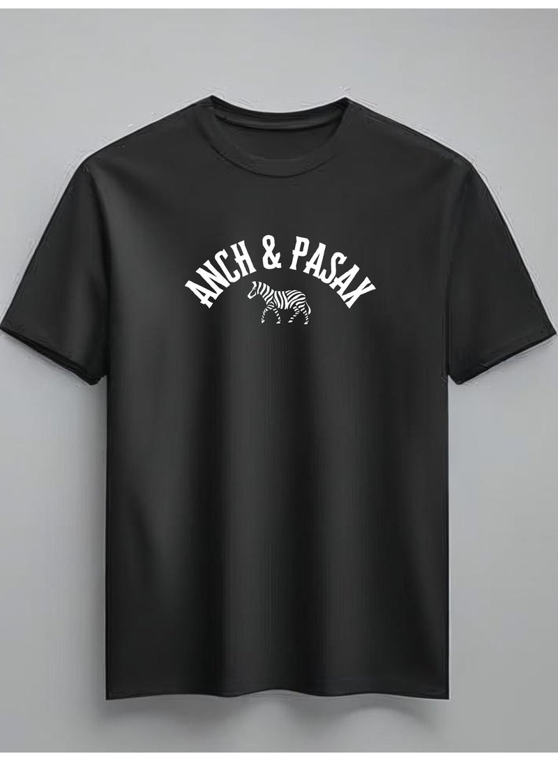 Anch & Pasax The Zebra Elegance –signature logo - T-Shirt for Men & Women | Available in Regular Fit | iconic logo | 100% Premium Cotton | Designed in UAE | 200 GSM | Soft Feel | Breathable | Mood-Based Daily Wear | Casual Essential | Unisex Designs - Image 1