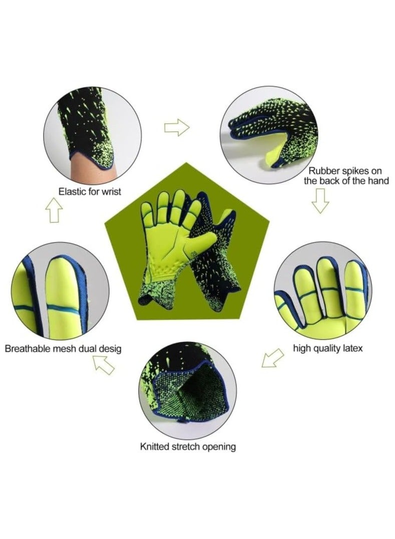 قفازات حارس المرمى بقبضة قوية – قفازات كرة قدم مع دعم للأصابع، متوفرة بمقاسات 6 / 7 / 8 / 9 / 10. مناسبة للأطفال، اليافعين، والبالغين. قفازات احترافية لحراس المرمى توفر ثباتًا ممتازًا وتحكمًا قويًا في الكرة أثناء اللعب. - Image 5