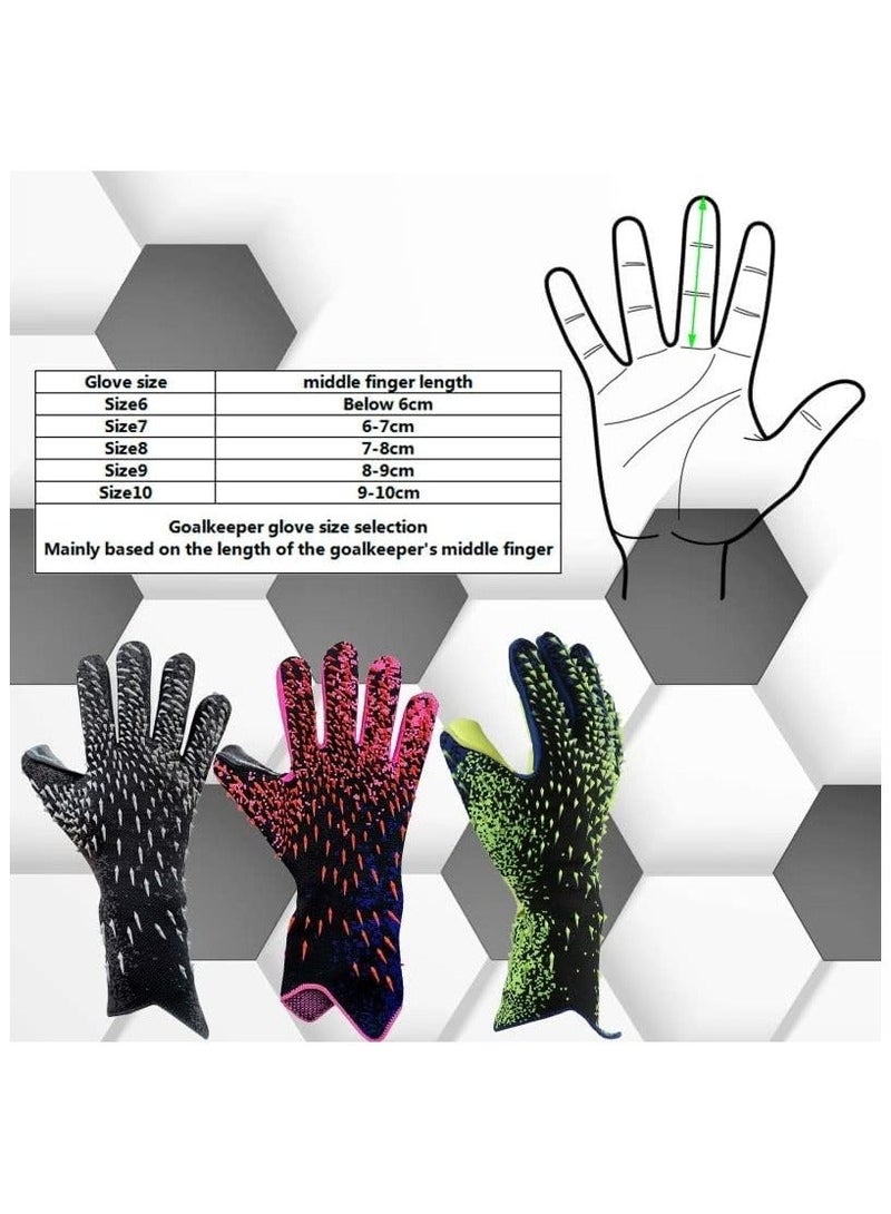 قفازات حارس المرمى بقبضة قوية – قفازات كرة قدم مع دعم للأصابع، متوفرة بمقاسات 6 / 7 / 8 / 9 / 10. مناسبة للأطفال، اليافعين، والبالغين. قفازات احترافية لحراس المرمى توفر ثباتًا ممتازًا وتحكمًا قويًا في الكرة أثناء اللعب. - Image 2