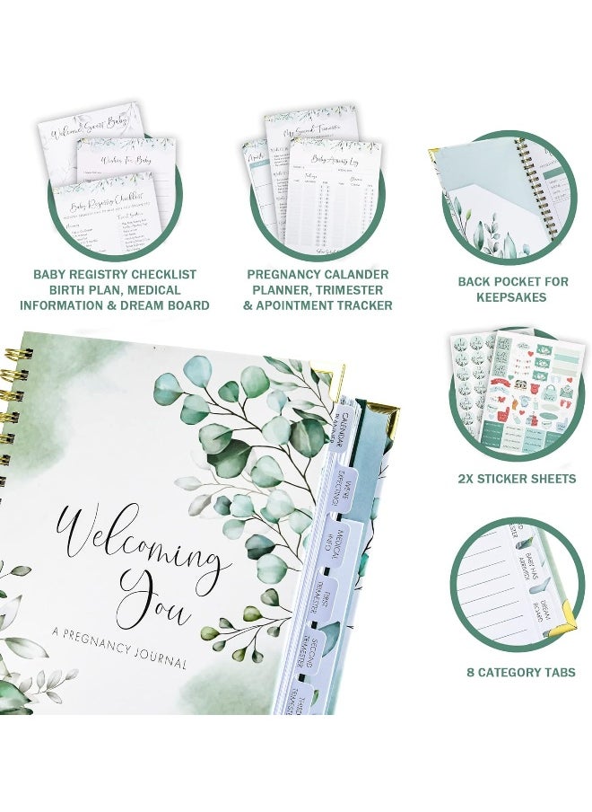 ZICOTO ZICOTO Beautiful Pregnancy Journal and Memory Book with Stickers and Keepsake Pocket  - Image 4
