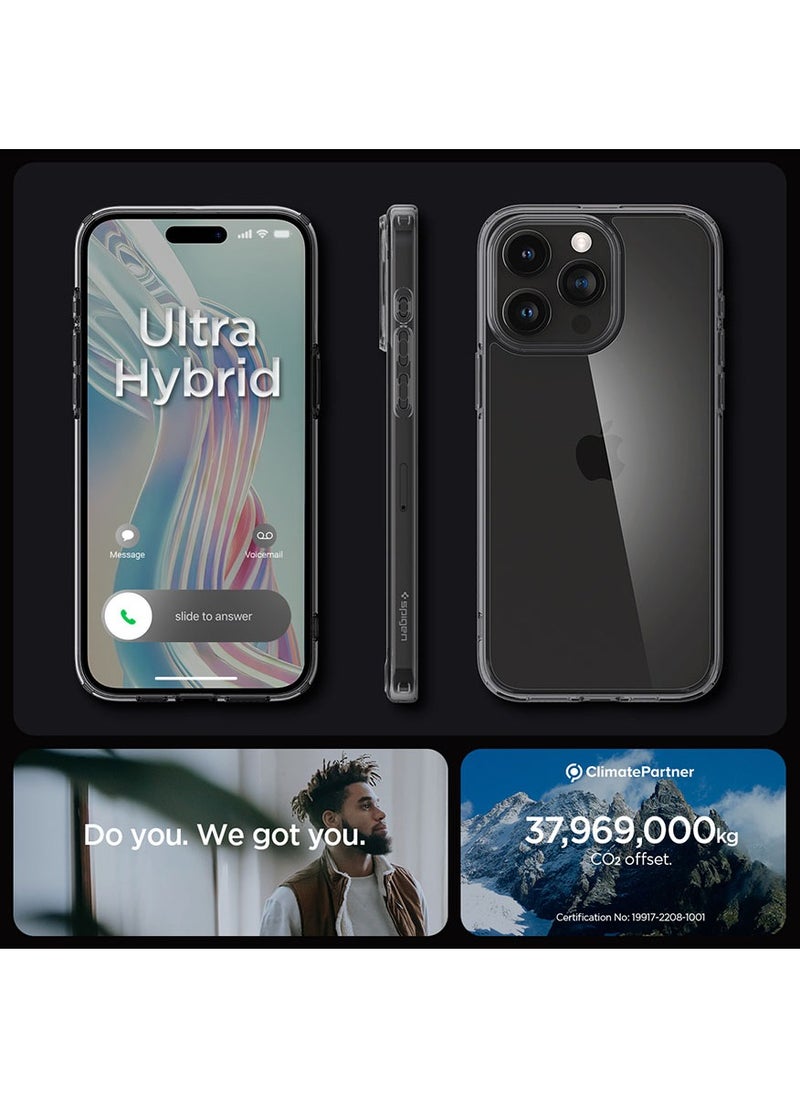 غطاء حماية Ultra Hybrid لهاتف iPhone 15 Pro MAX - كريستال فضائي