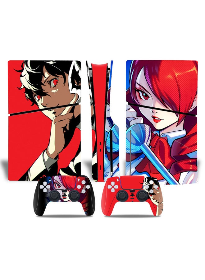 Straight Hair PS5slim Sticker PS5 Game Console PS5S Optical Drive Version Color Film P5SLIM Full Package Host Film-Color:XY-PS5SDisc-0095  - Image 1