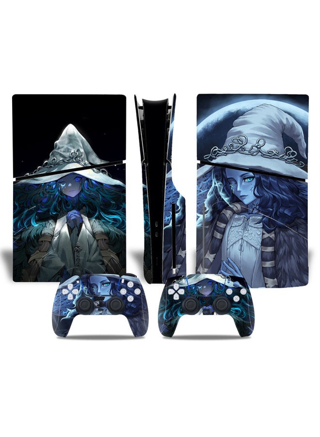 Straight Hair PS5slim Sticker PS5 Game Console PS5S Optical Drive Version Color Film P5SLIM Full Package Host Film-Color:XY-PS5SDisc-0095  - Image 3