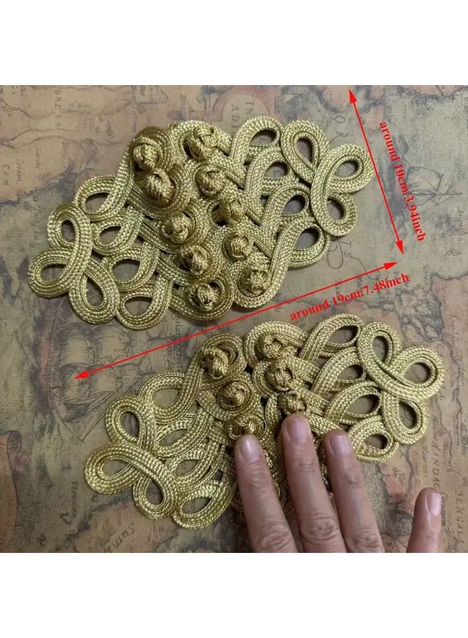 أزرار عقدة الضفدع الباروكي الفضي، زخارف خياطة عتيقة لإكسسوارات DIY - Image 3