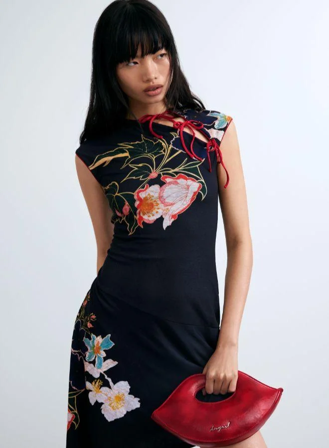 DESIGUAL Oriental Asymmetrical Dress