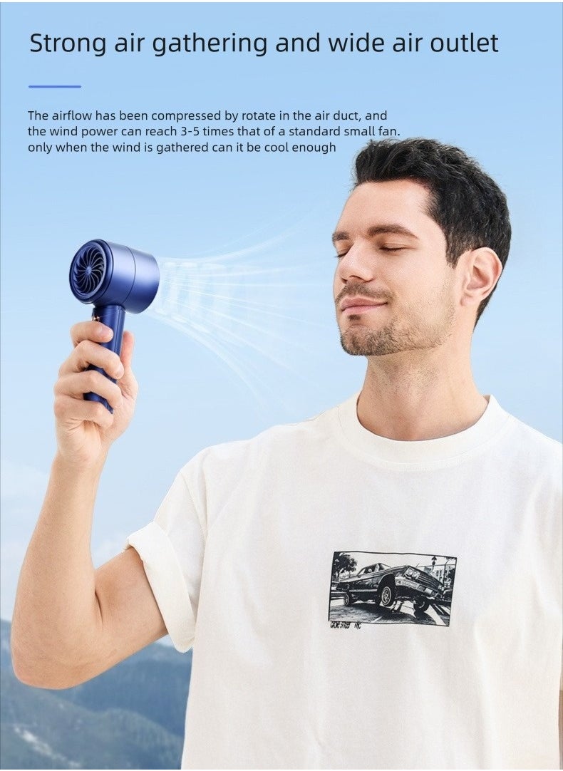 Generic - 100-speed high-speed turbo handheld fan, usb mini portable charging mini fan, desktop mini electric fan - Image 1