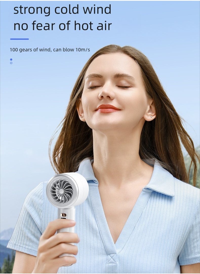 Generic - 100-speed high-speed turbo handheld fan, usb mini portable charging mini fan, desktop mini electric fan - Image 1