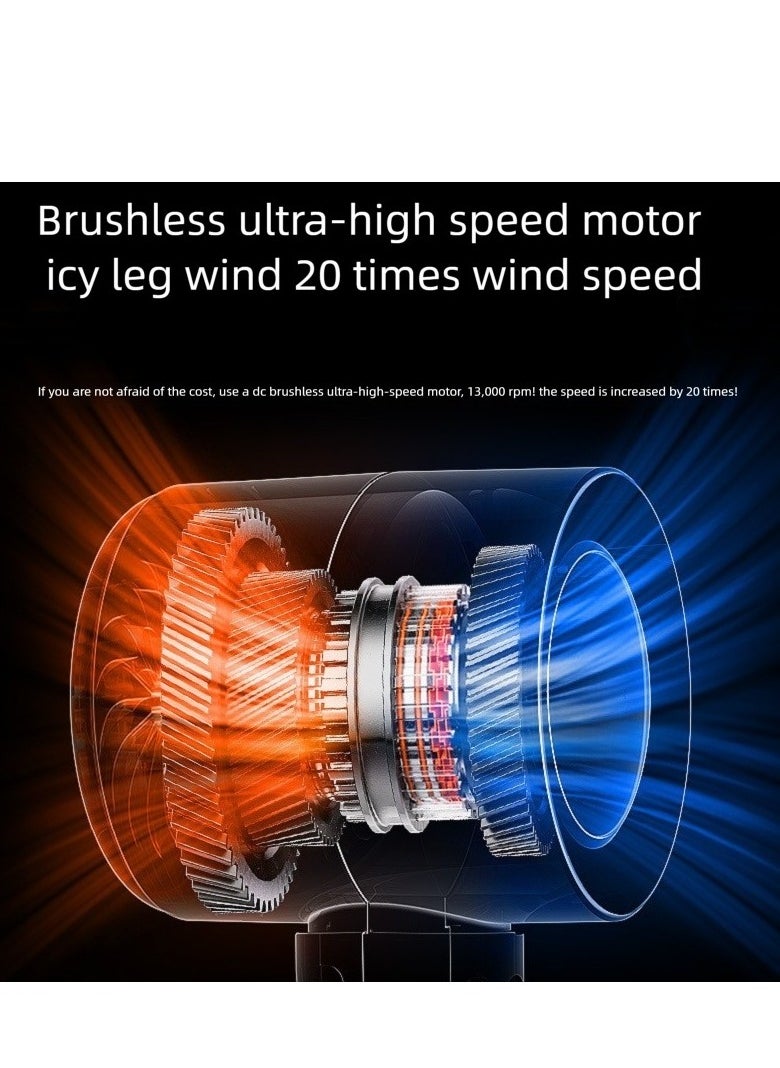Generic - 100-speed high-speed turbo handheld fan, usb mini portable charging mini fan, desktop mini electric fan - Image 1