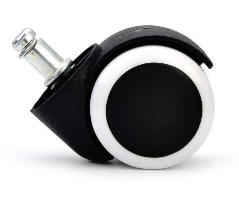 Boriva Nylon Castor Pin Type Revolving Chair Wheel Black White SmallSet of 5 - Image 1