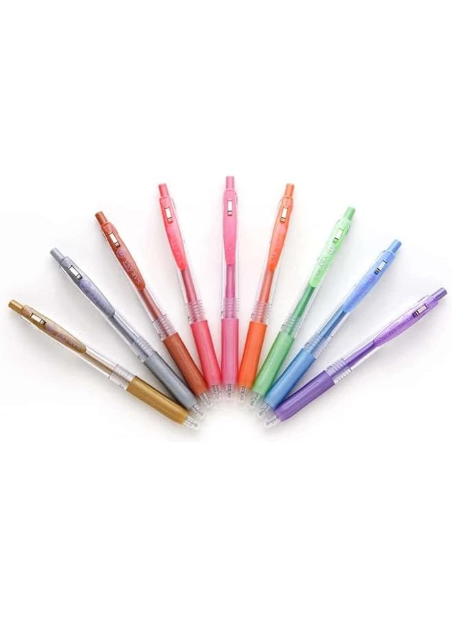 ZEBRA Pen Clip Retractable Gel Pen Bold Point 1.0Mm Shiny Assorted Colors 9 Pack  - Image 2
