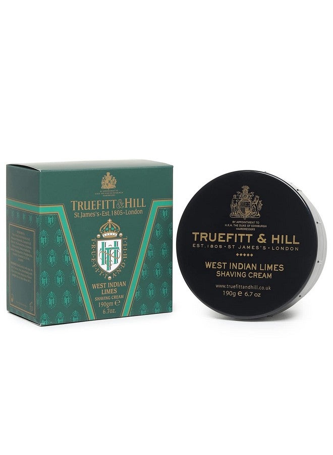Truefitt & Hill West Indian Lime Shaving Cream For men | 190gm Bowl |Best For Oily Skin | Glycerine based |Smooth Razor Glide|Rich Lather|Contains Essential Oils | All Natural - Image 1