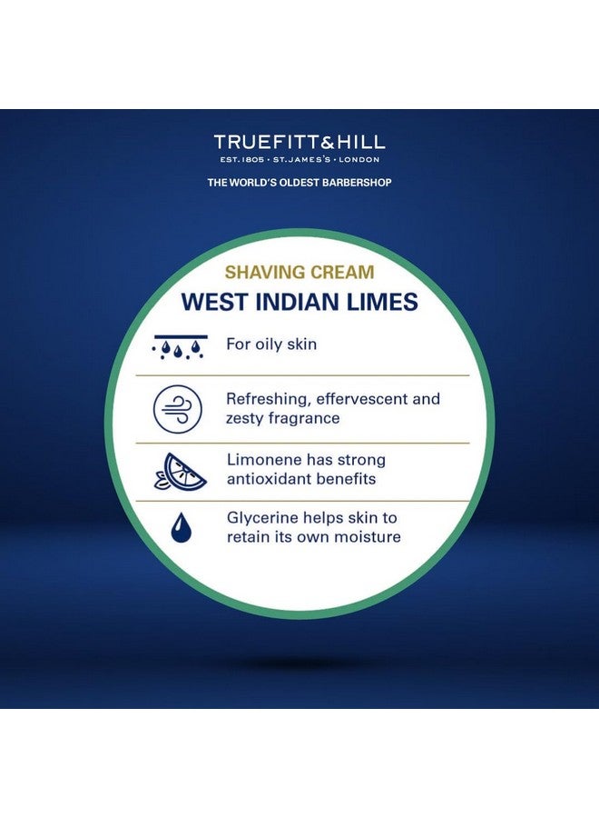 Truefitt & Hill West Indian Lime Shaving Cream For men | 190gm Bowl |Best For Oily Skin | Glycerine based |Smooth Razor Glide|Rich Lather|Contains Essential Oils | All Natural - Image 4