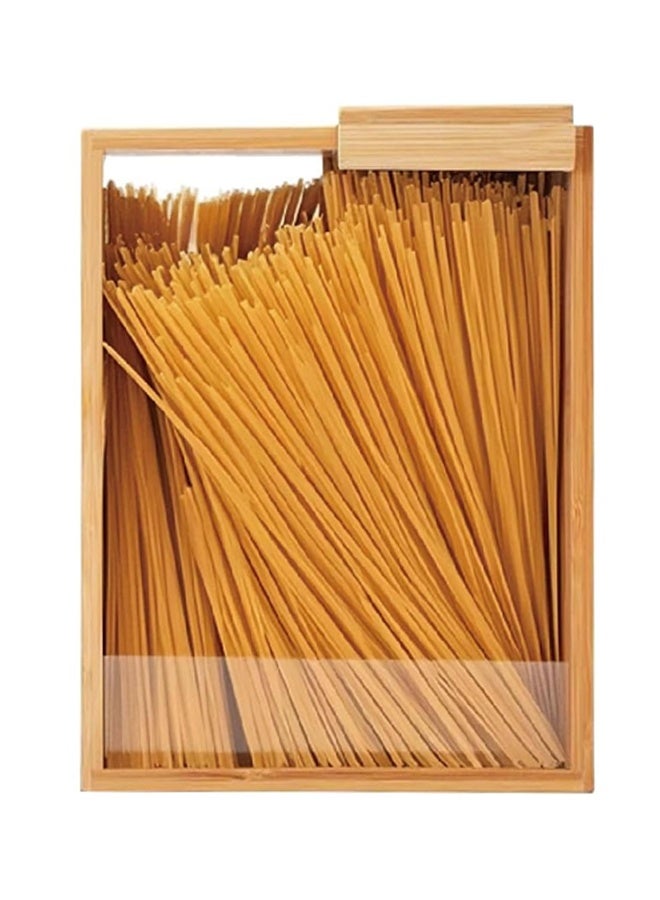 HOMESTAR Bamboo Food Storage Container, 2000ml Clear Food Storage Container, 1 Pcs Book-Style Canister for Kitchen, Square Pantry Organization with Labels for Sugar, Nut, Coffee Bean, Cereal, Tea （without  Stickers） - Image 1