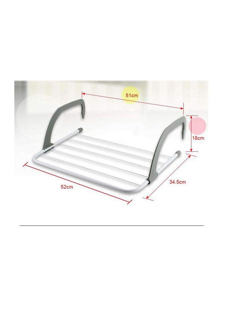 Generic - Folding Compact 5 Bar Radiator Drying Rack Rail Holder Indoor Laundry Clothes Towel Dryer Airer with Adjustable Arms Drying Space Clothes Airer Energy Saving and Foldable - Image 1