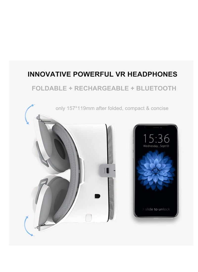 Generic - VR Headset Virtual Reality Headset w/Controller Headphones for Kid Adult Play 3D Game Movie Universal VR Set Glasses Goggle Bundle for PC Android Phone for iPhone 13 12 11 Pro X S R Max - Image 1