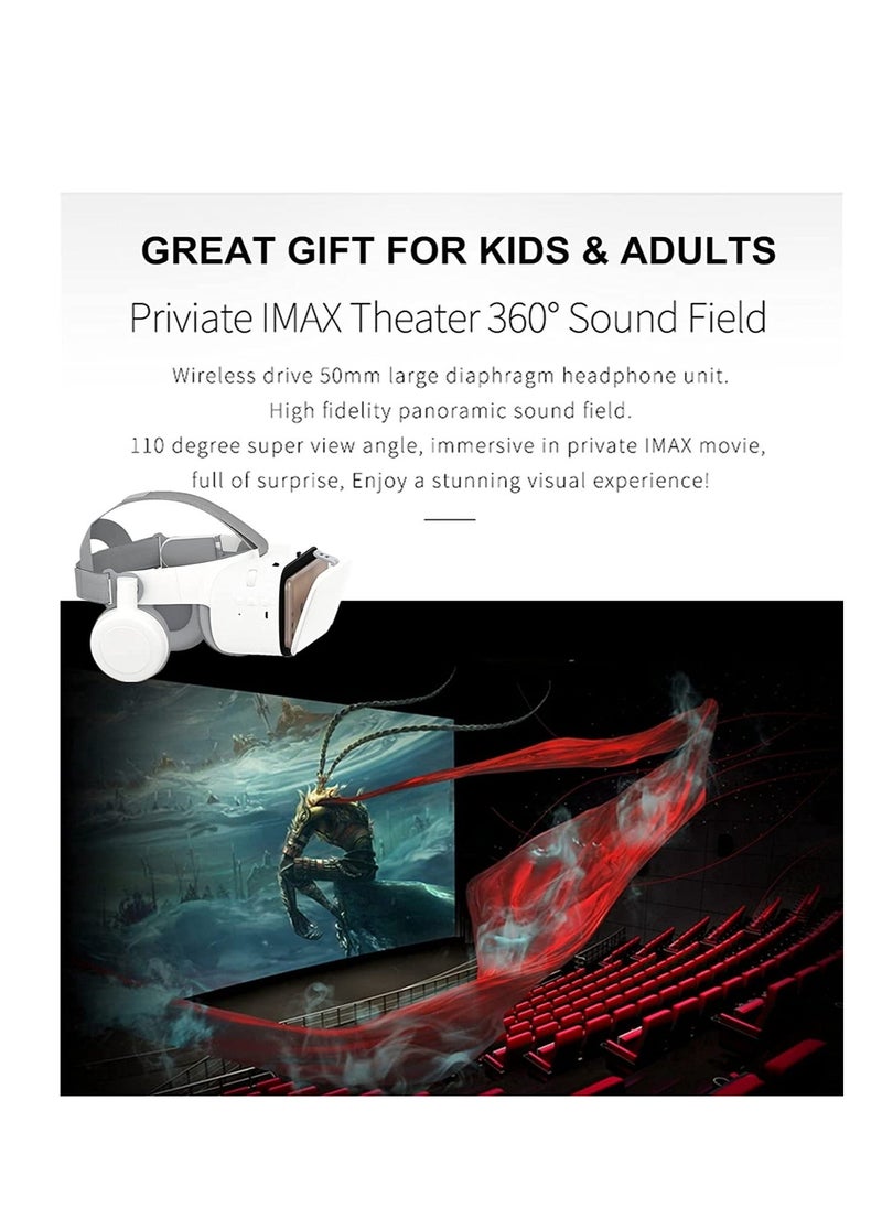 Generic - VR Headset Virtual Reality Headset w/Controller Headphones for Kid Adult Play 3D Game Movie Universal VR Set Glasses Goggle Bundle for PC Android Phone for iPhone 13 12 11 Pro X S R Max - Image 1