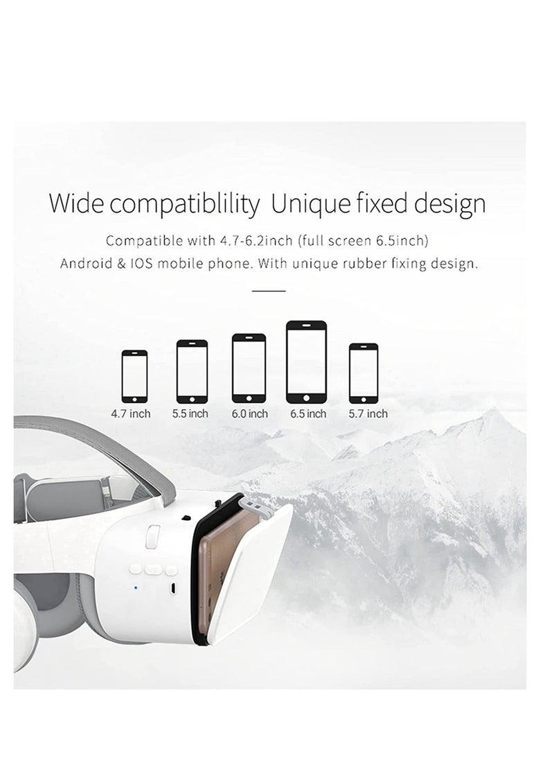 Generic - VR Headset Virtual Reality Headset w/Controller Headphones for Kid Adult Play 3D Game Movie Universal VR Set Glasses Goggle Bundle for PC Android Phone for iPhone 13 12 11 Pro X S R Max - Image 1