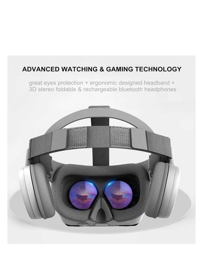 Generic - VR Headset Virtual Reality Headset w/Controller Headphones for Kid Adult Play 3D Game Movie Universal VR Set Glasses Goggle Bundle for PC Android Phone for iPhone 13 12 11 Pro X S R Max - Image 1