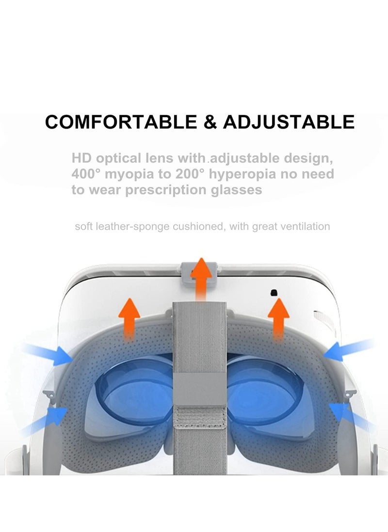 Generic - VR Headset Virtual Reality Headset w/Controller Headphones for Kid Adult Play 3D Game Movie Universal VR Set Glasses Goggle Bundle for PC Android Phone for iPhone 13 12 11 Pro X S R Max - Image 1
