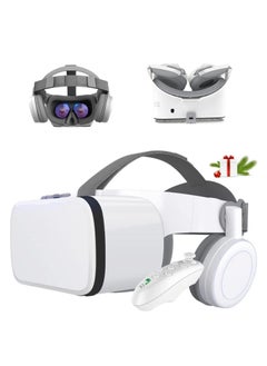 VR Headset Virtual Reality Headset w/Controller Headphones for Kid Adult Play 3D Game Movie Universal VR Set Glasses Goggle Bundle for PC Android Phone for iPhone 13 12 11 Pro X S R Max