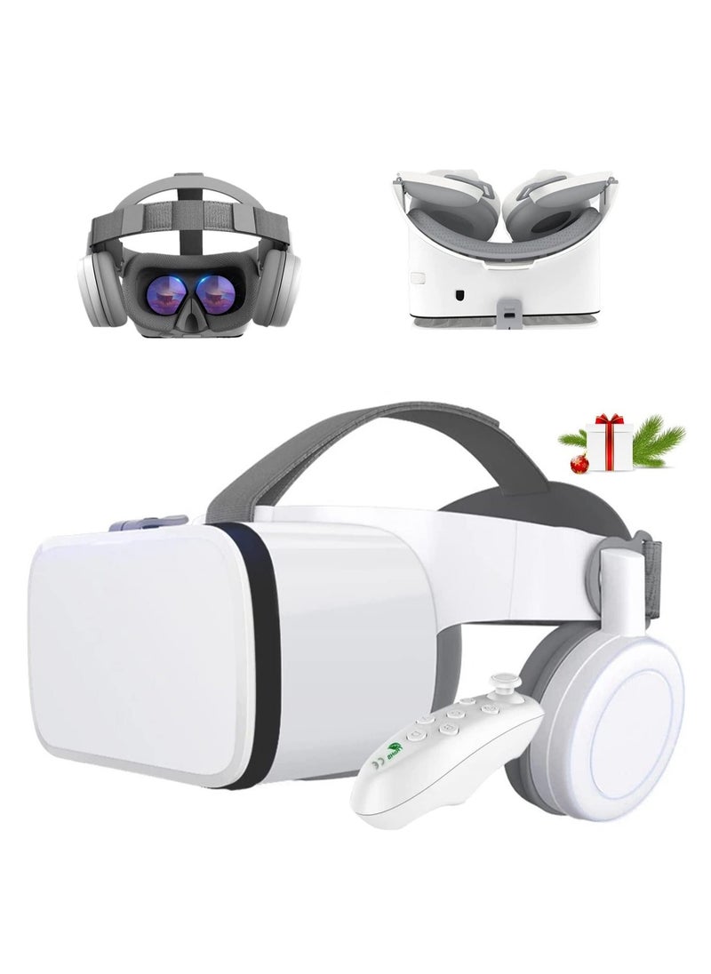 Generic - VR Headset Virtual Reality Headset w/Controller Headphones for Kid Adult Play 3D Game Movie Universal VR Set Glasses Goggle Bundle for PC Android Phone for iPhone 13 12 11 Pro X S R Max - Image 1